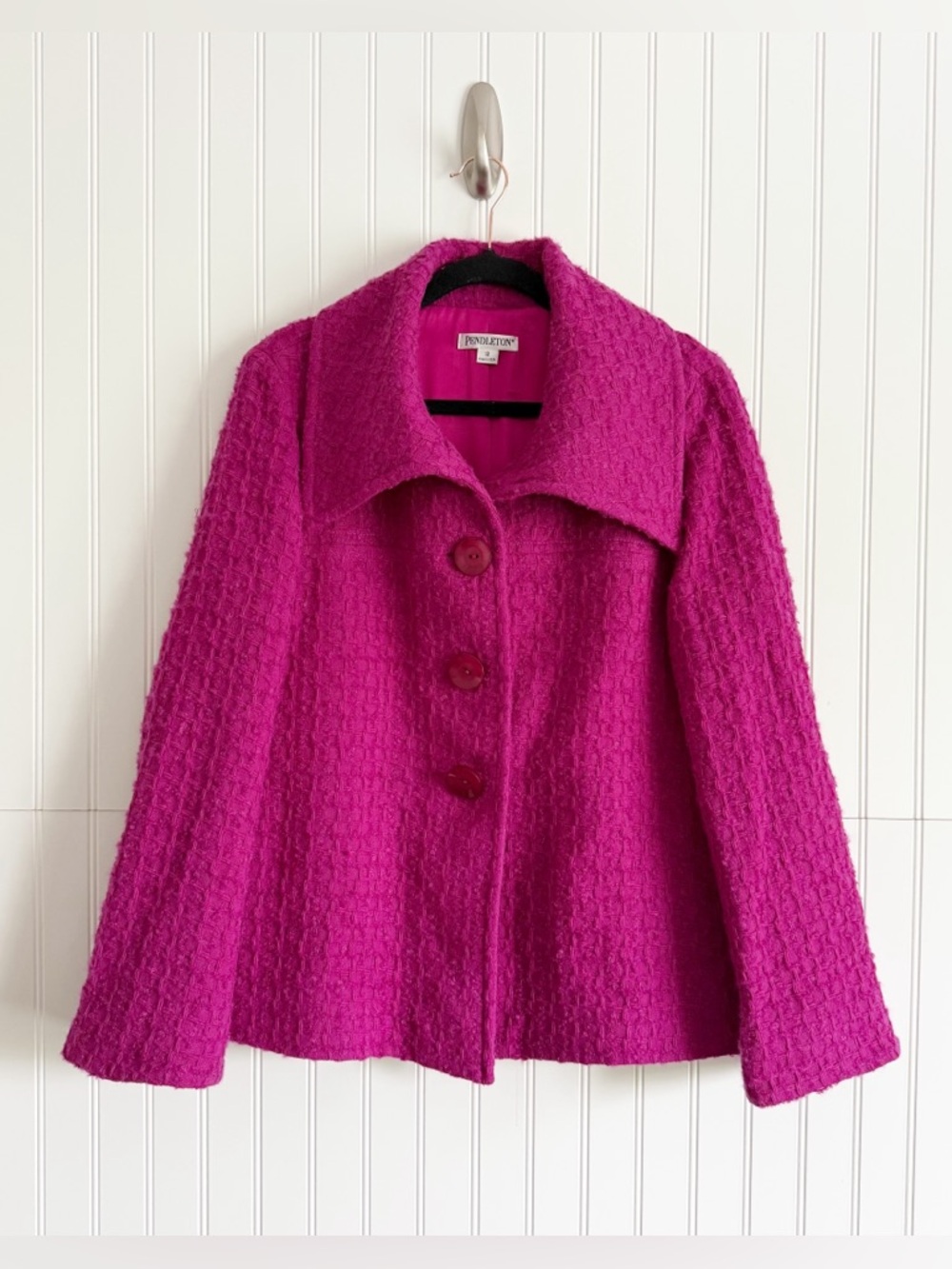 Pendleton Women’s 12 Magenta Mohair Wool Coat Jacket
